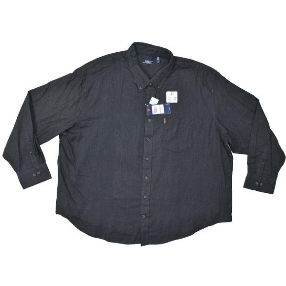 NWT Izod Men's 3XL Flannel Button Shirt Temperature Regulating Charcoal Cotton - Picture 1 of 8
